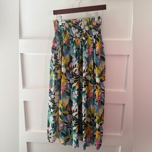 Vintage Jackpot Floral Smocked Waist Maxi Skirt - Multicolor y2k